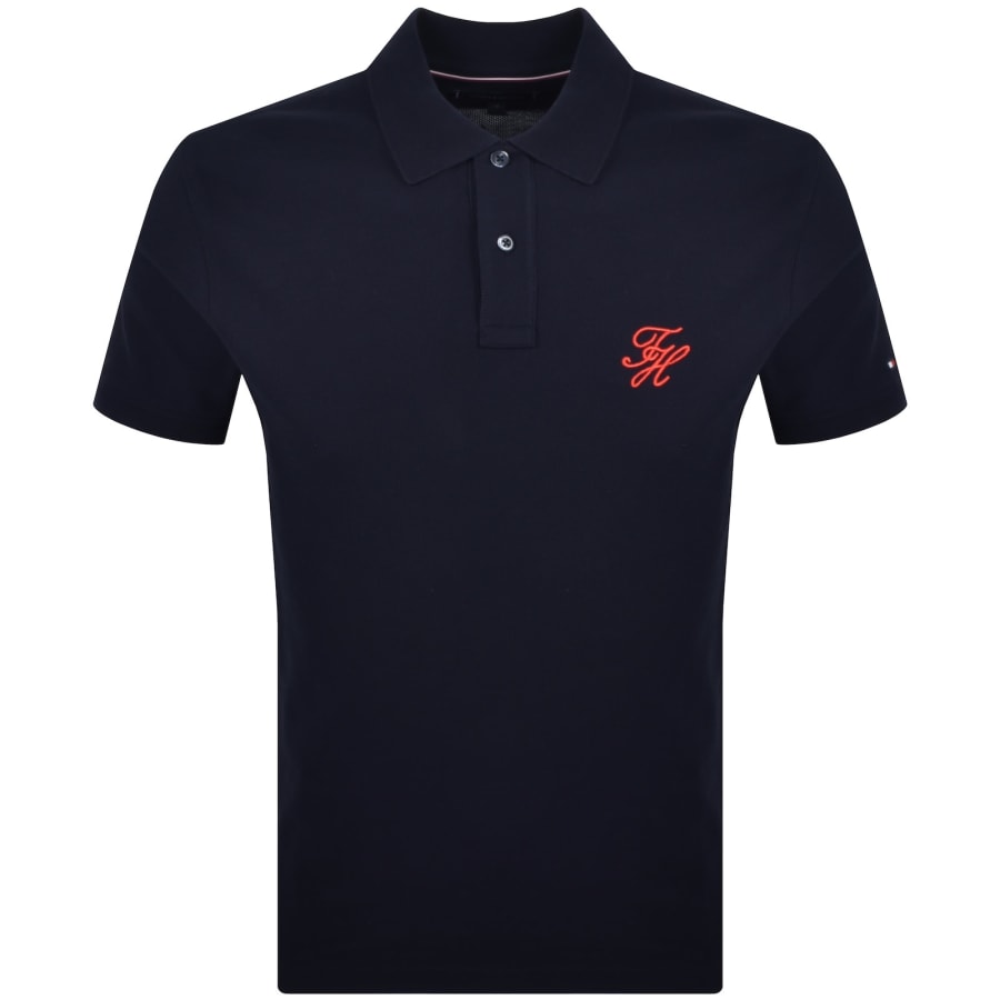 Tommy Hilfiger Script Polo Navy | Mainline Menswear us